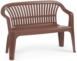 Скамейка со спинкой Альтернатива Престиж, 115 x 60 x 81 см, темно-коричневая