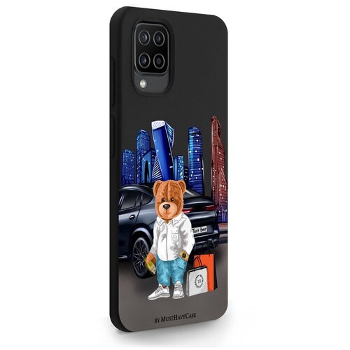 Черный силиконовый чехол MustHaveCase для Samsung Galaxy A12 Tony Moscow city/ Тони Москва Сити для Самсунг Галакси А12