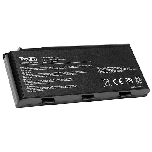 Аккумуляторная батарея TopON для ноутбука MSI GT783 11.1V (6600mAh)