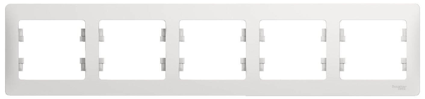 Рамка Schneider Electric GLOSSA, горизонтальная, 5-постов, белый (GSL000105)