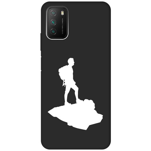 Матовый чехол Trekking W для Xiaomi Redmi 9T / Poco M3 / Сяоми Поко М3 / Сяоми Редми 9Т с 3D эффектом черный матовый чехол trekking w для xiaomi redmi 9t poco m3 сяоми поко м3 сяоми редми 9т с 3d эффектом черный