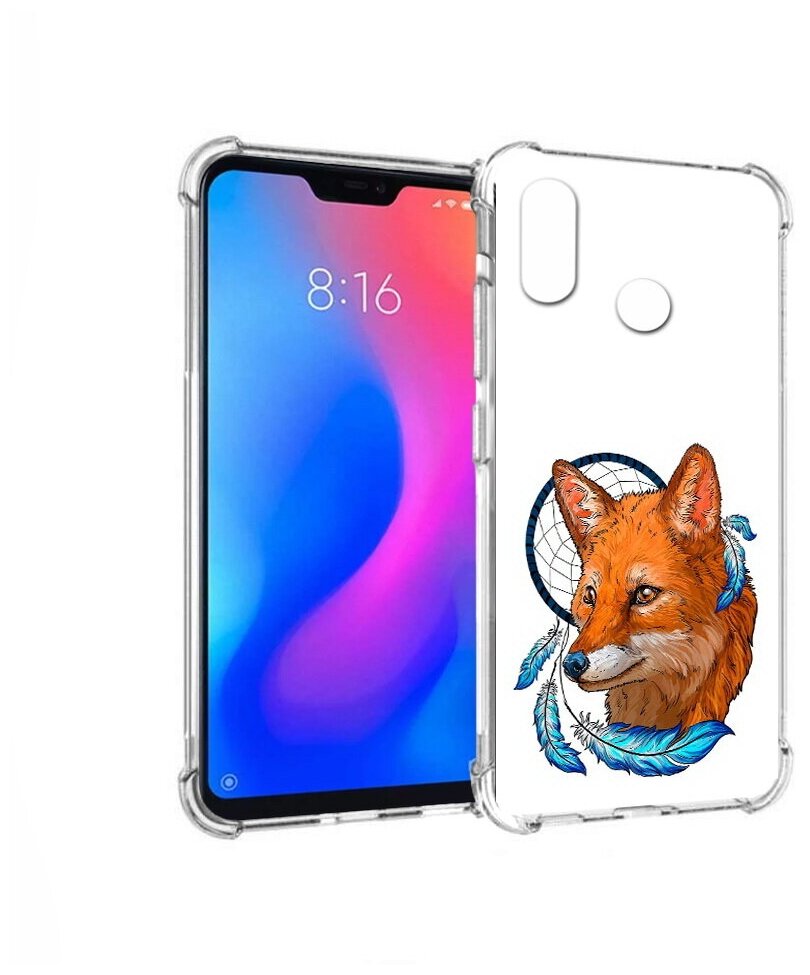 Чехол задняя-панель-накладка-бампер MyPads лиса и ловец снов для Xiaomi Redmi 6 Pro/Xiaomi Mi A2 Lite противоударный
