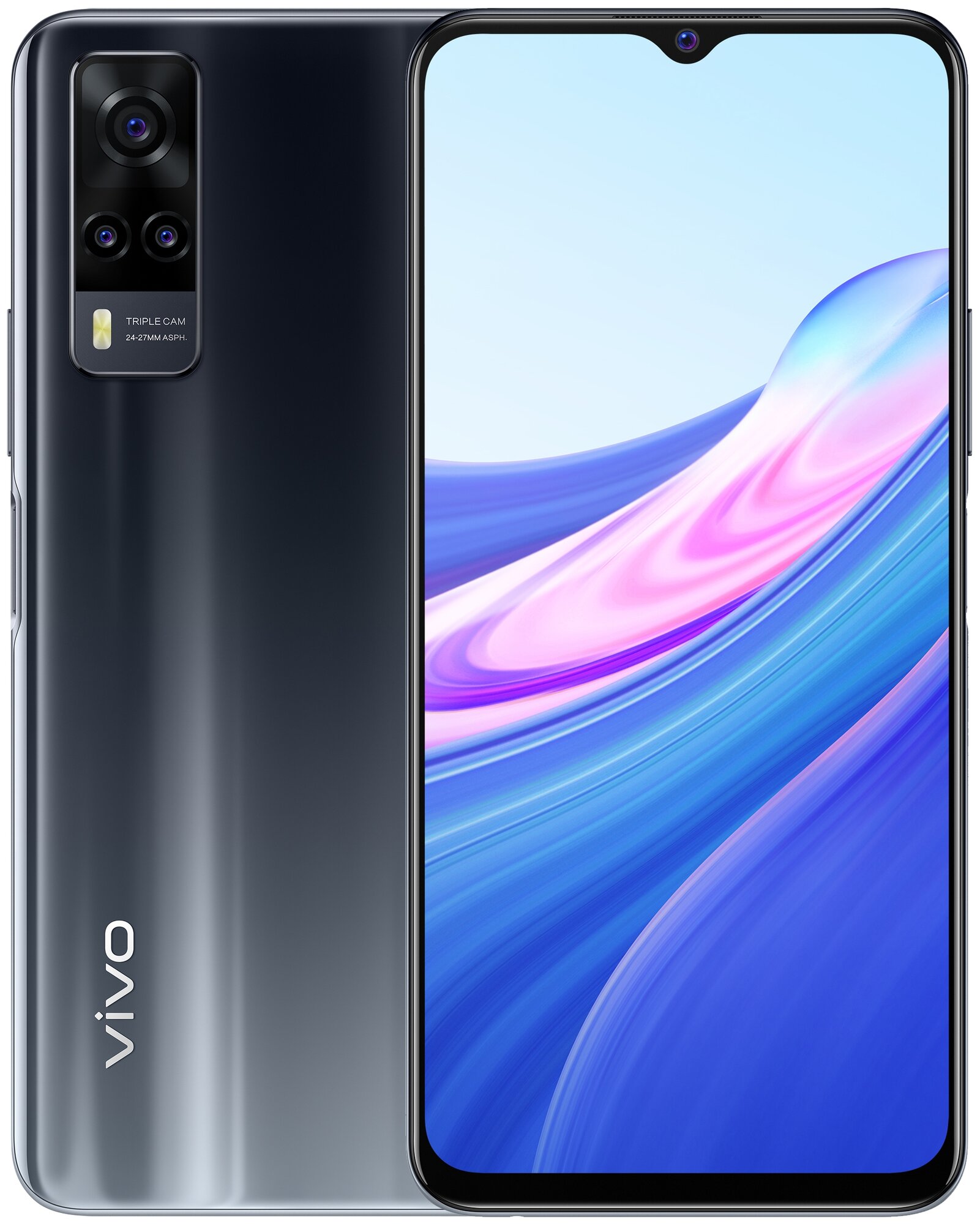 Смартфон vivo Y31 4/128 ГБ Global, Dual nano SIM, черный асфальт