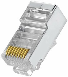 Коннектор RJ45 для витой пары разъём RJ-45 штекер TP-8P8C UTP CAT5e экранированный Ripo 100 шт в упаковке 003-400007