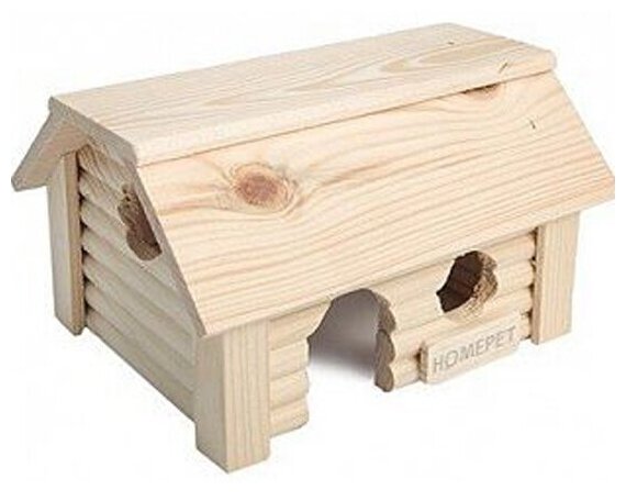 Домик Homepet для грызунов «Баня», деревянный 15х20х12,3 см
