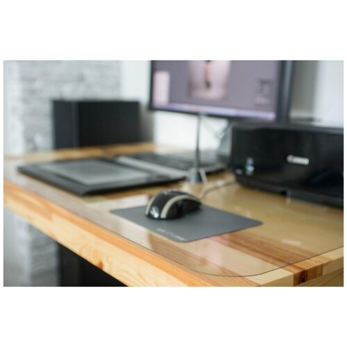 Гибкое стекло 80x120 см 0,8мм Скатерть силиконовая декоративная прозрачная / термопленка