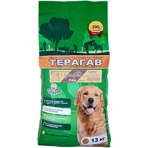 Терагав 0612/1395 терагав Корм сухой д/взрослых собак Профессионал с уткой 13кг