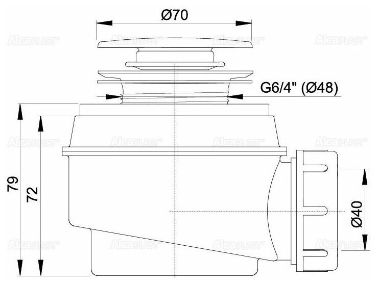Сифон для душевого поддона Alcaplast - фото №4