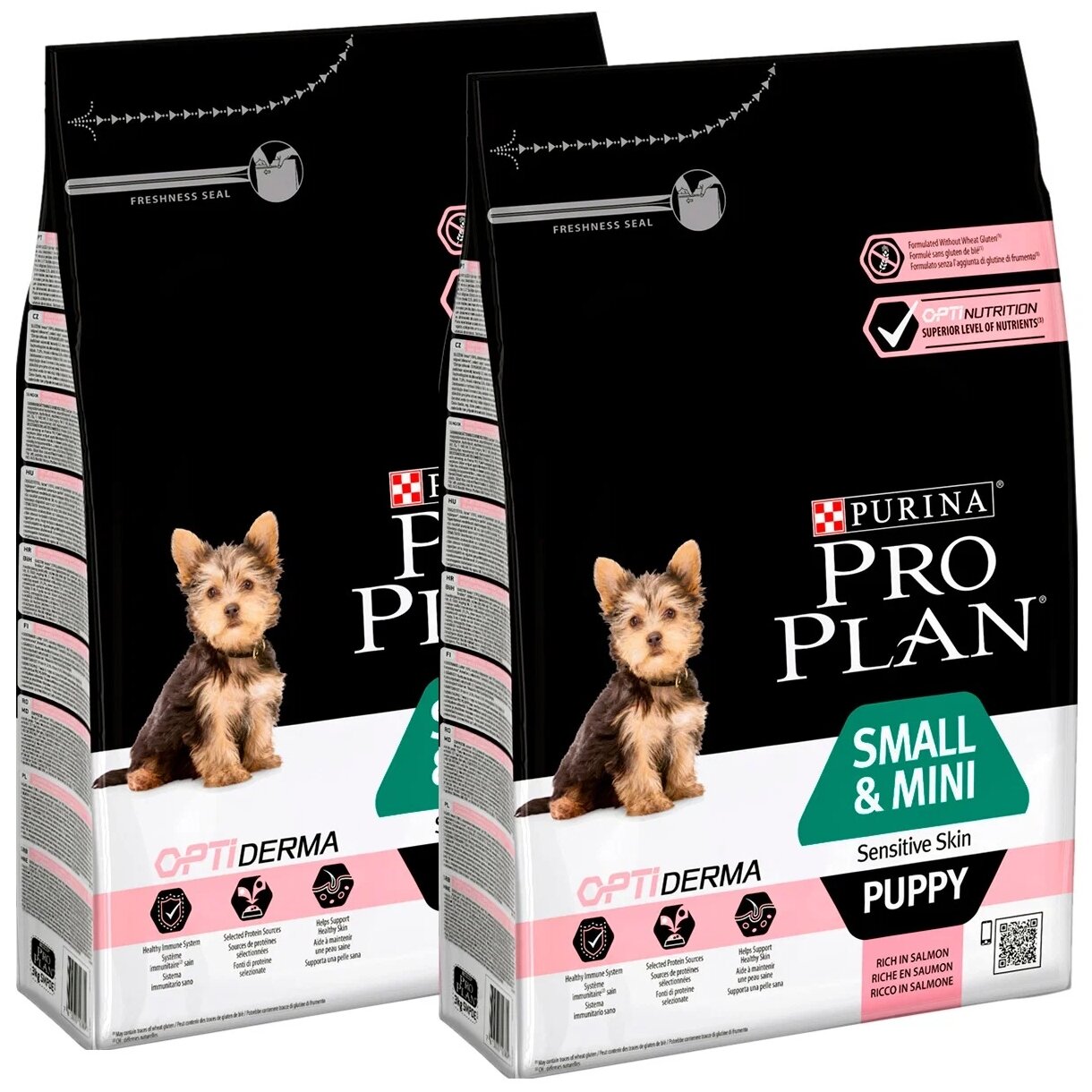 Purina Pro Plan Сухой корм для щенков малых и карликовых пород с чувствительной кожей: лосось и рис (Small Mini Puppy) - 1227261912381687 | Pro Plan Small Mini Puppy Sensitive Derma 3 кг 12636 (2 шт)