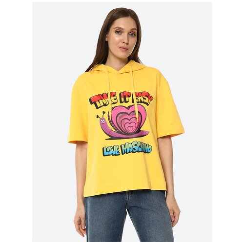 фото Джемпер (толстовка) для женщин, love moschino, модель: w647201e2340i61, цвет: жёлтый, размер: 44