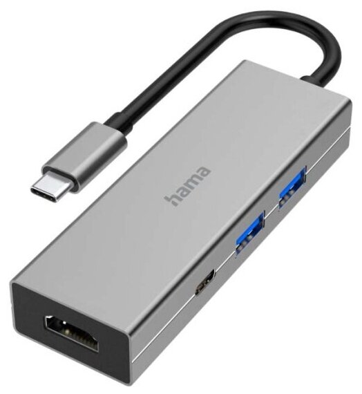 Разветвитель USB-C Hama H-200107 4порт серый 00200107