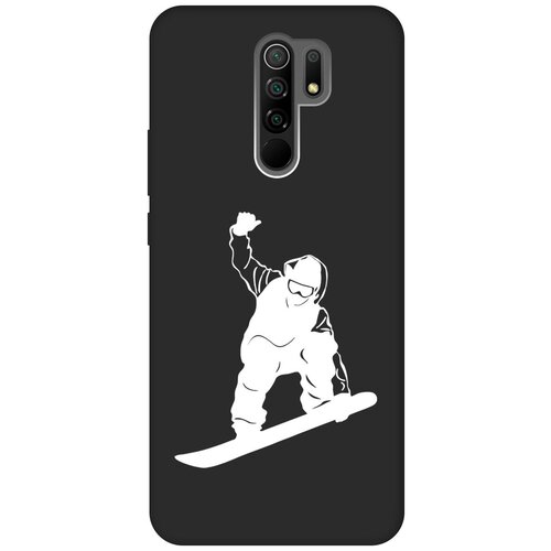 Матовый чехол Snowboarding W для Xiaomi Redmi 9 / Сяоми Редми 9 с 3D эффектом черный матовый чехол meaning w для xiaomi redmi 9 сяоми редми 9 с 3d эффектом черный