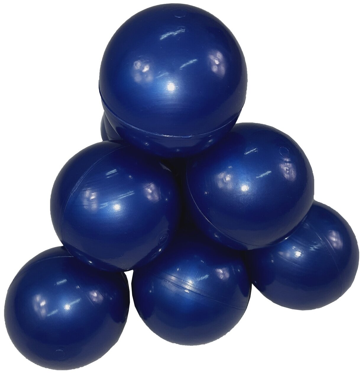 Шарики для сухого бассейна 100 шт, диаметр 7 см, цвет синий металлик, sbh128-100 - фотография № 1
