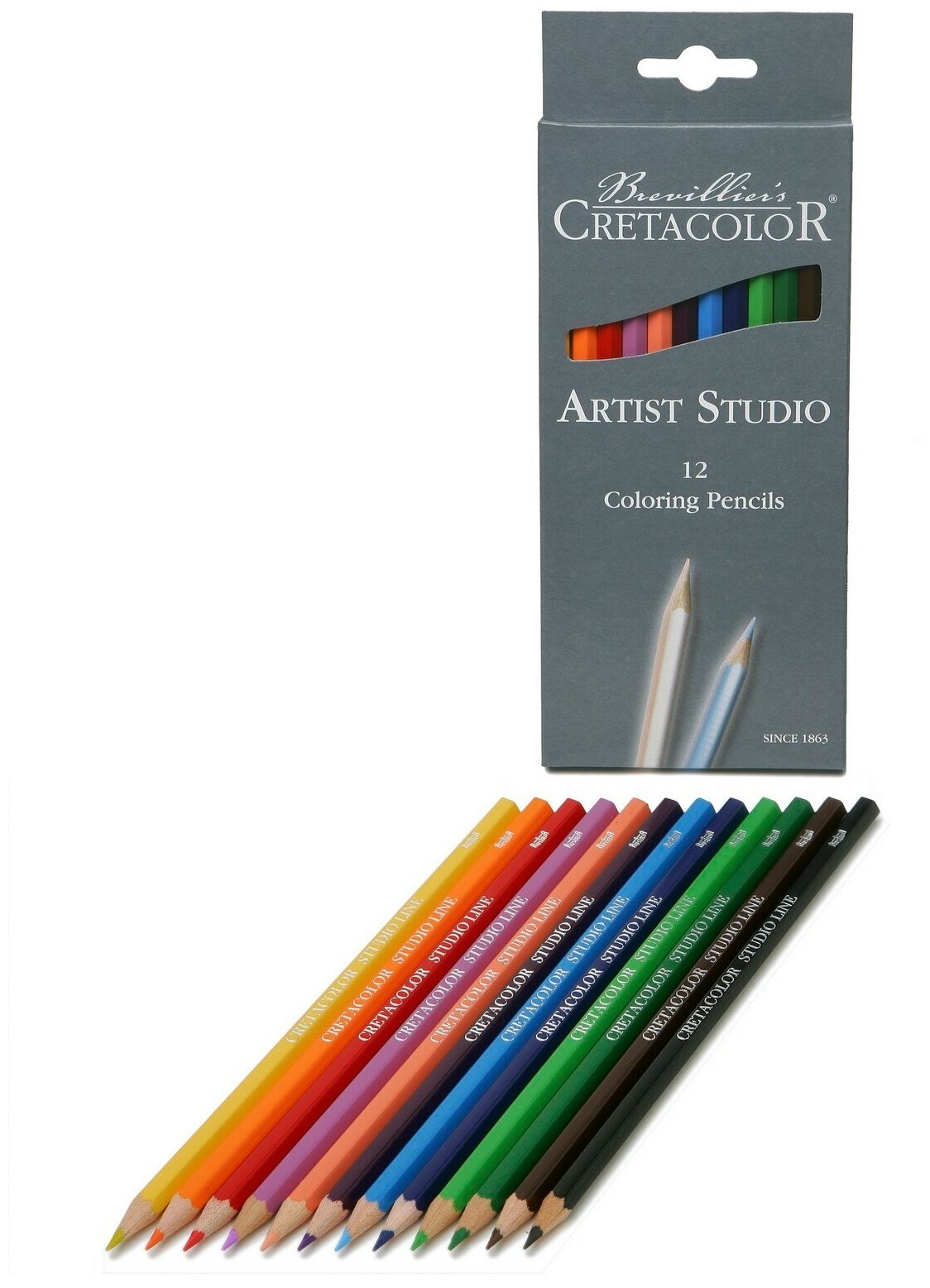 Набор цветных карандашей CretacoloR "Artist Studio Line", 12 цветов, картонная коробка