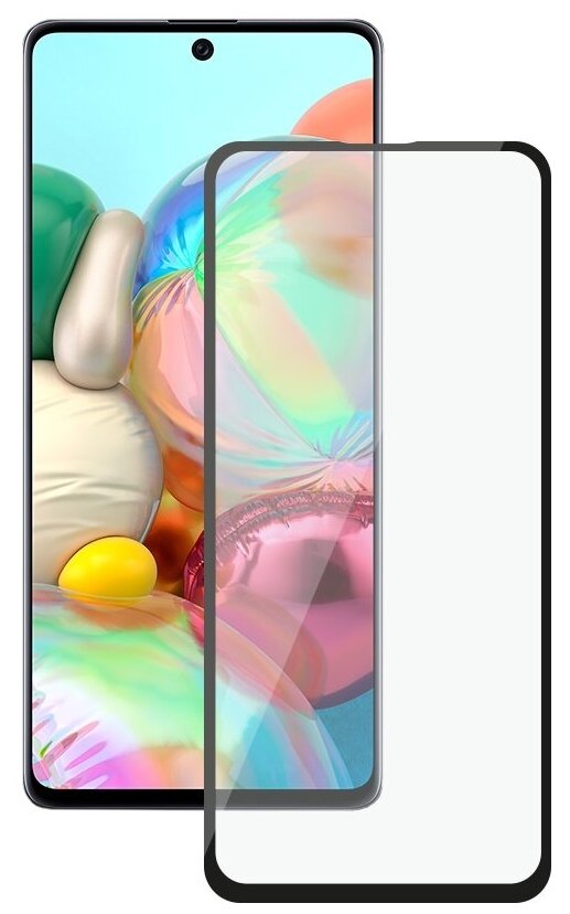 Защитное стекло Deppa для Samsung Galaxy A71(2019) 3D Full Glue (черная рамка) - фото №1
