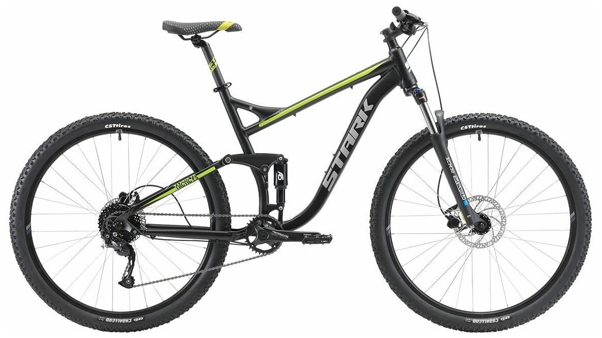 Велосипед Stark Tactic FS 29.5 HD (2022) 20" черный/зеленый