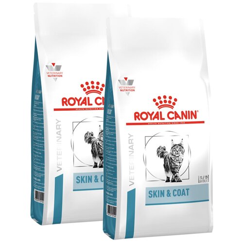 ROYAL CANIN SKIN & COAT для кастрированных котов и стерилизованных кошек с чувствительной кожей и шерстью (0,4 + 0,4 кг)