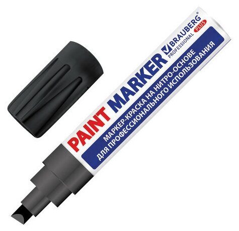 Маркер-краска лаковый (paint marker) 8 мм, черный, нитро-основа, алюминиевый корпус, B-B PROFESSIONAL PLUS JUMBO, 151455 - фотография № 2