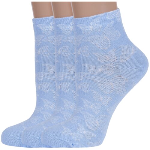 фото Женские носки rusocks укороченные, размер 23-25 (36-39), голубой