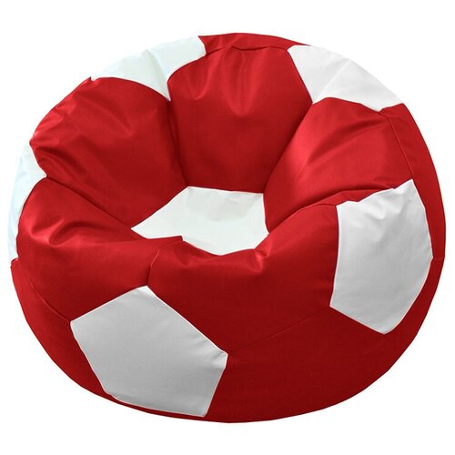 Кресло-мешок Винни-пуф МЯЧ экокожа красный с белым