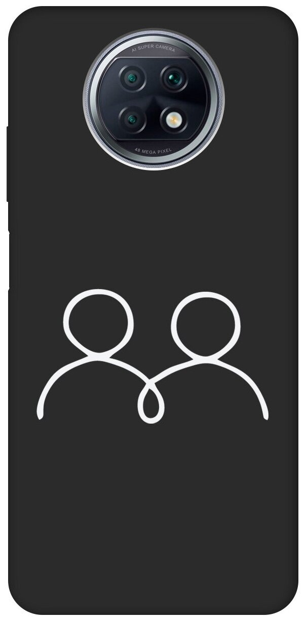 Матовый Soft Touch силиконовый чехол на Xiaomi Redmi Note 9T, Сяоми Редми Ноут 9Т с 3D принтом "Couple Lines W" черный