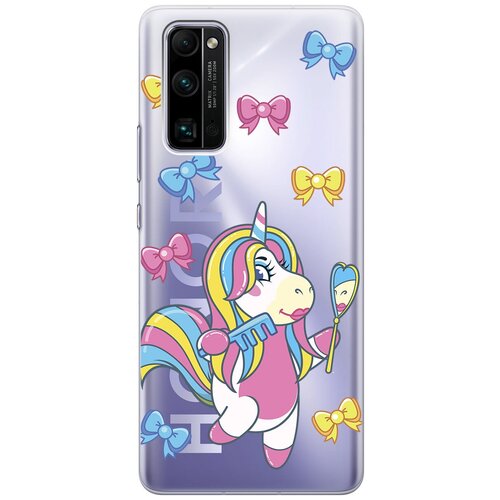 Силиконовый чехол с принтом Lady Unicorn для Honor 30 Pro+ / Хонор 30 Про Плюс силиконовый чехол на honor 30 pro хонор 30 про плюс с 3d принтом floral unicorn прозрачный