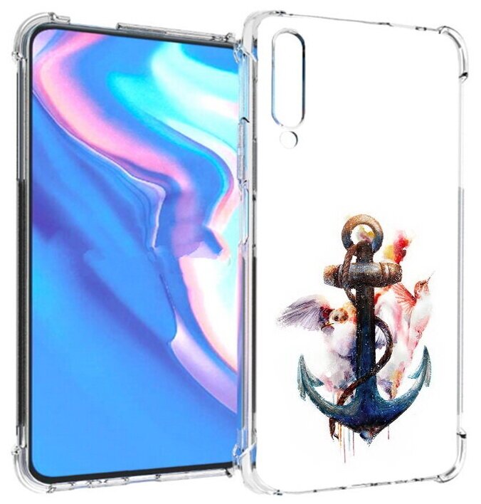 Чехол задняя-панель-накладка-бампер MyPads якорь с птицами для Honor 9X Pro/Huawei Y9s/P Smart Pro 2019 противоударный