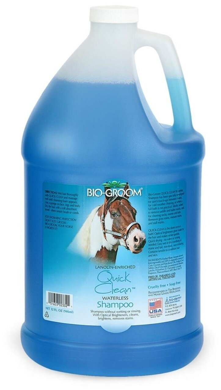 Bio-Groom Шампунь для лошадей, без смывания, Bio-Groom Quick-Clean, 3.8л