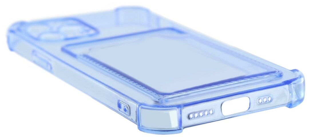 Чехол защитный усиленный TPU LuxCase для Apple iPhone 12 Pro, Прозрачно-синий, 1 - фото №4