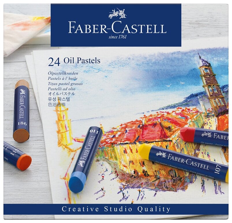 Пастель масляная Faber-Castell "Oil Pastels", 24 цвета, картон. упаковка