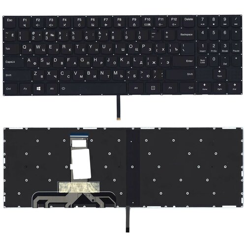 Клавиатура для ноутбука Lenovo Legion Y520 Y520-15IKB черная без рамки, белая подсветка шлейф матрицы для ноутбука lenovo legion y520 r720 y520 15ikb r720 15ikb r720 15ikbn