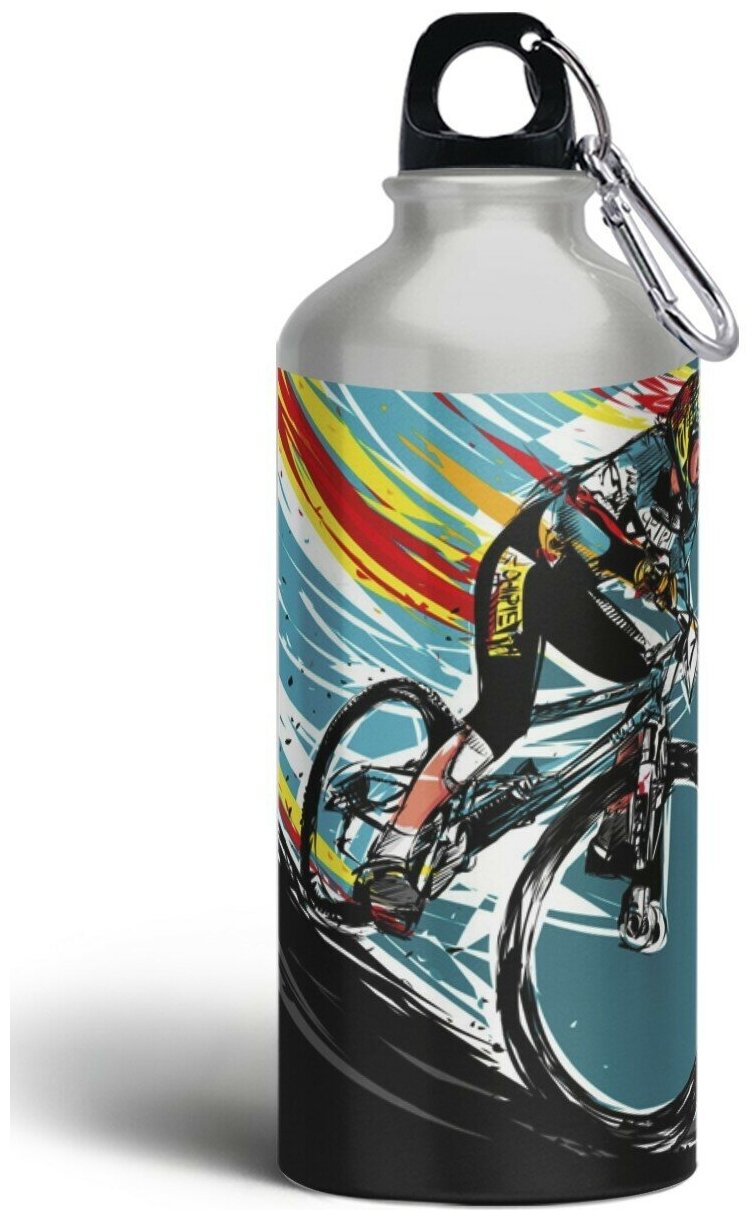 Бутылка спортивная, туристическая фляга, 500мл с карабином Спорт BMX велосипед - 270