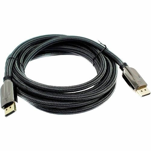 Кабель DisplayPort 20M/20M v1.4 Vention HCABI до 8K 60Гц, 3 метра, нейлоновая оплетка, черный