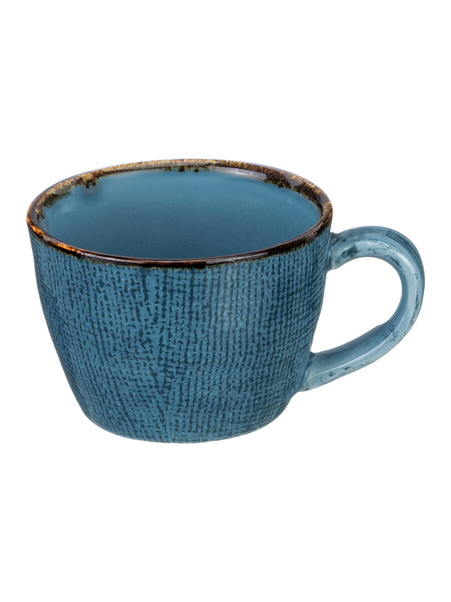 Чайная пара / чашка с блюдцем / кружка для чая, кофе 2 предмета 160 мл Elan Gallery Art Village бирюзовая