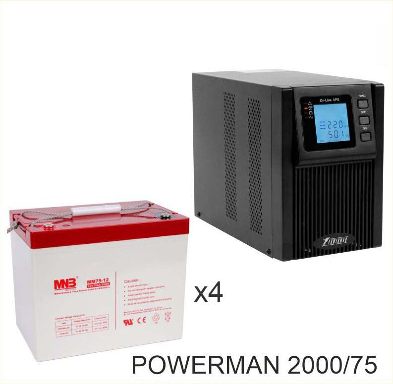 ИБП POWERMAN ONLINE 2000 Plus + MNB MМ75-12