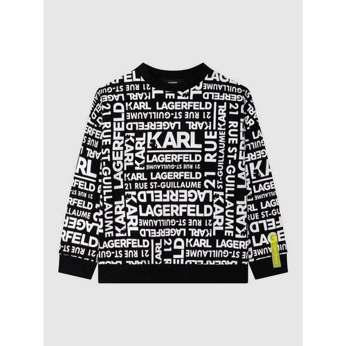 Свитшот Karl Lagerfeld, размер 8A [METY], черный, белый свитшот karl lagerfeld размер 8a [mety] черный белый