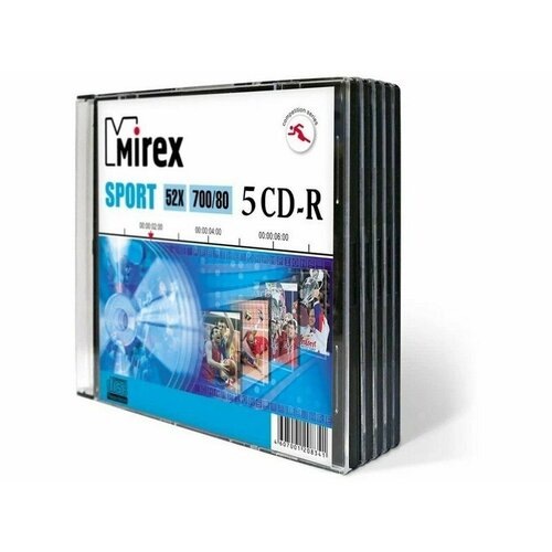 Диск CD-R Mirex 700 Mb, 52х, дизайн Sport, Slim Case (5), (5/200) диск cd r mirex 700 mb 52х дизайн sport slim case 5 5 200