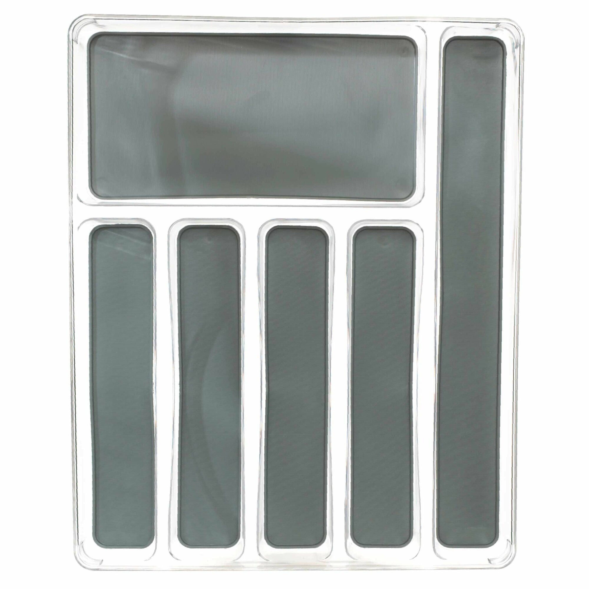 Лоток для столовых приборов 40х32 см 6 отд съемные подкладки пластик/резина Non-slip new