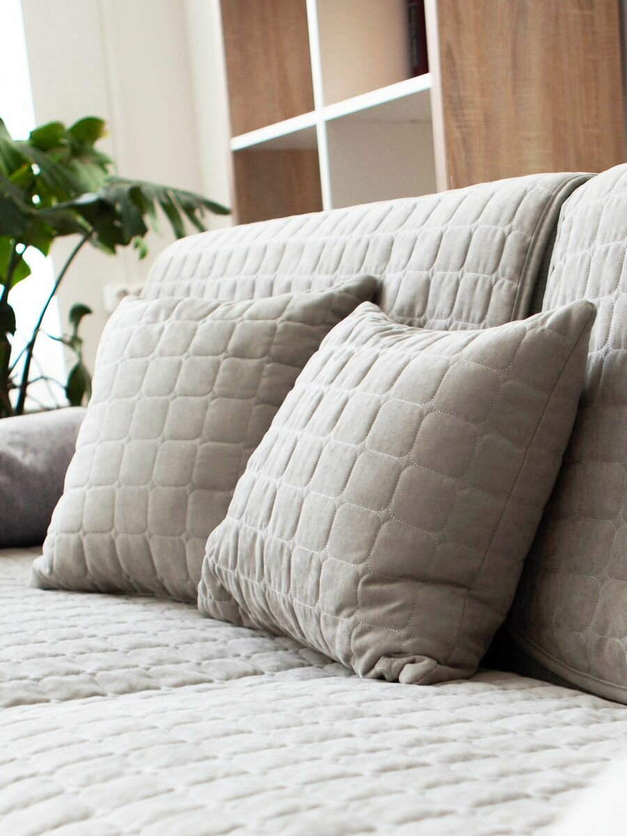 фото Подушки декоративные 40х40 - 2 шт, IRISHOME, сапфирово-синие, гипоаллергенные, для сна и отдыха