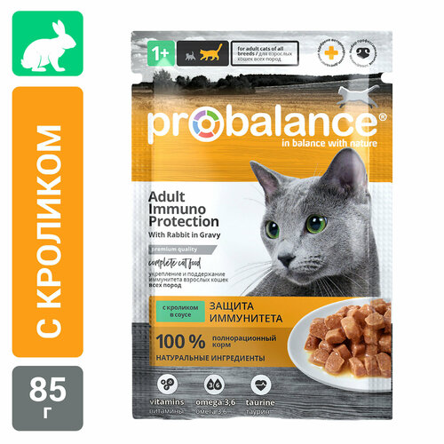 Корм для кошек влажный ProBalance с кроликом в соусе, пауч, 85гр х 28шт