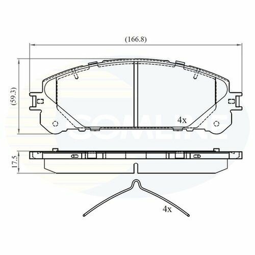 Комплект передних тормозных колодок Comline CBP02267 для Lexus ES (2012-н. в.), Lexus NX (2014-н. в.), Lexus RX (2008-2015)