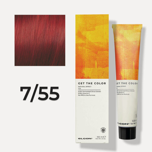 Изображение товара Стойкая краска для волос профессиональная Elgon Get the Color 7/55 Русый Красный интенсивный, 100 мл