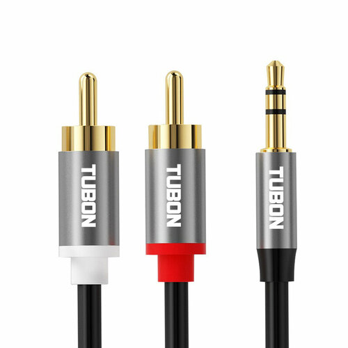 Кабель TUBON Аудио 3.5 мм mini jack (M) - 2 x RCA (M) MJ2R003 1м черный
