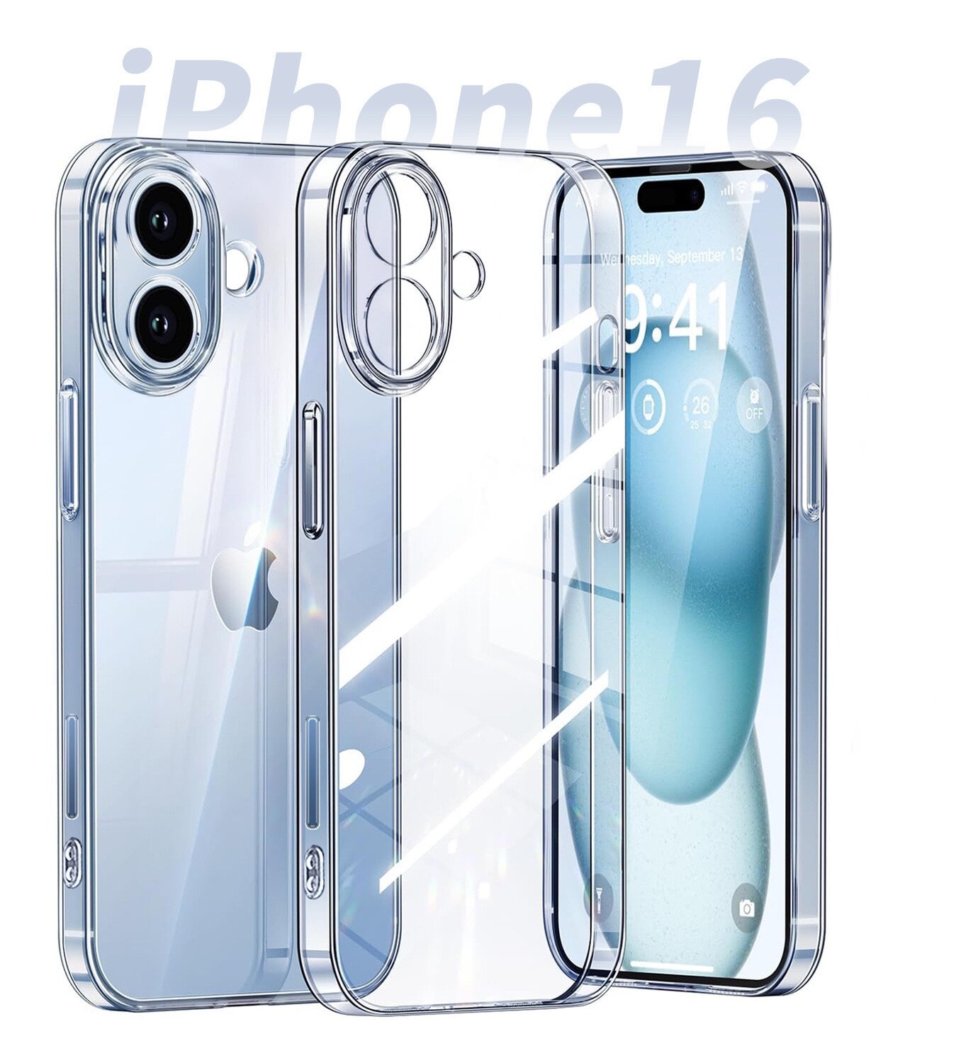 Чехол для Apple iPhone 16 (Эпл Айфон 16) с защитой камеры, прозрачный — фото 1