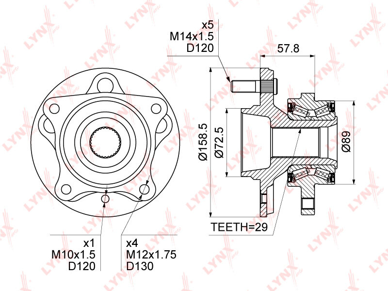 WH-1320 Ступица с подшипником LAND ROVER DISCOVERY/RANGE ROVER 04- пер.