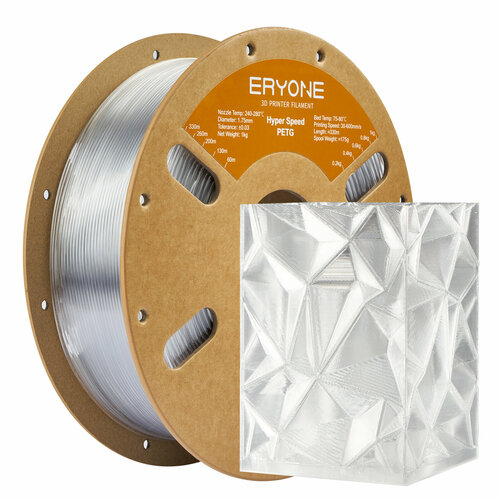 Petg HS пластик Eryone High Speed прозрачный (натуральный) 1,75 мм 1 кг бесцветный, natural