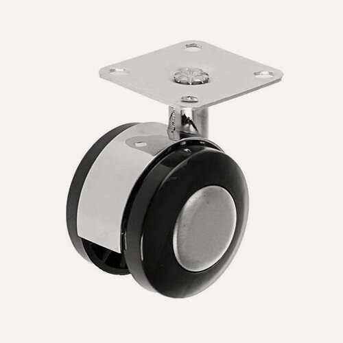 Изображение товара Колесо мебельное на площадке 40 мм. черное с металлической вставкой (SANBERG)