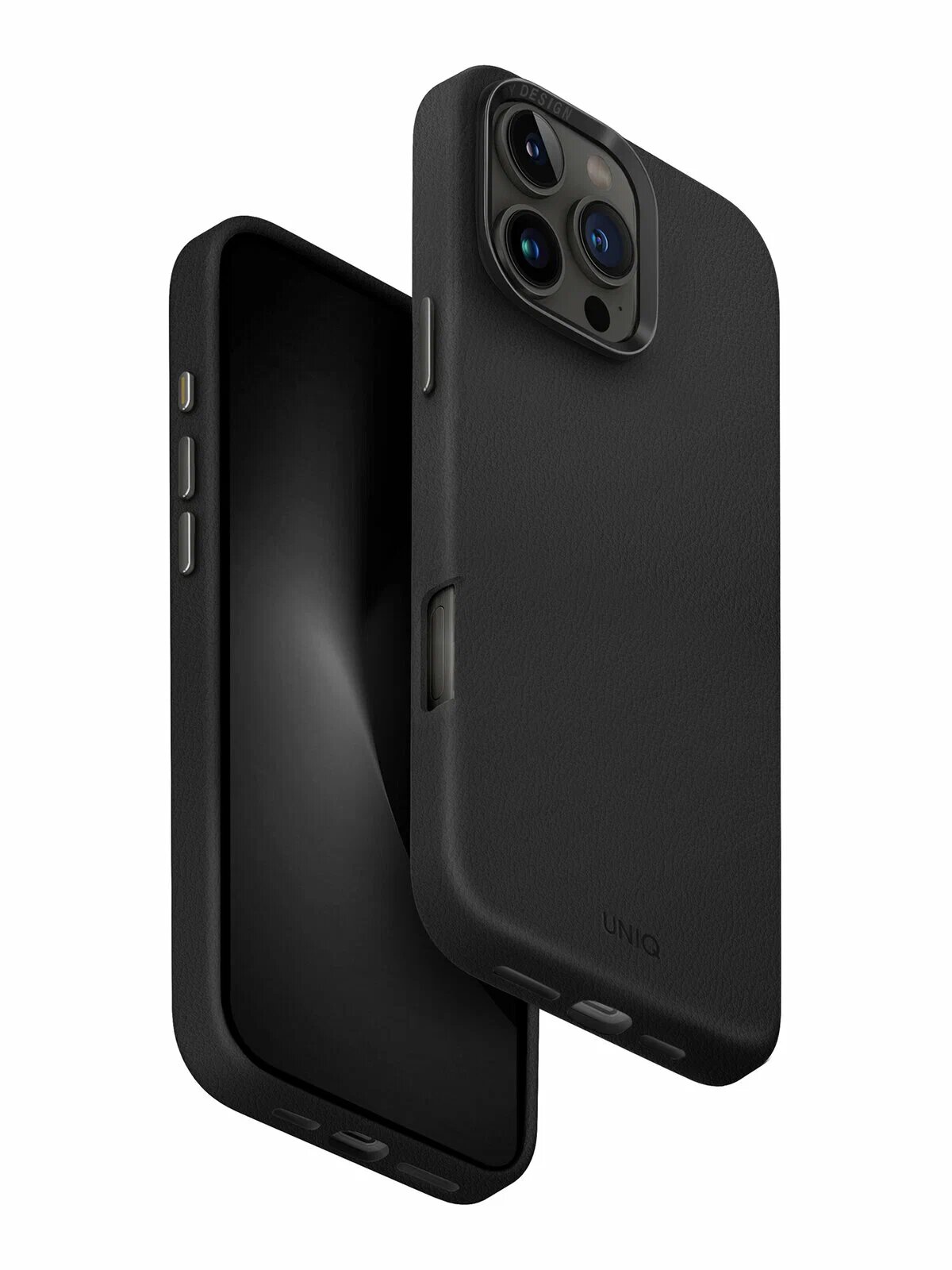 Кожаный чехол Uniq для iPhone 16 Pro 6.3" Lyden MagClick Charging (Magsafe) Black — фото 1