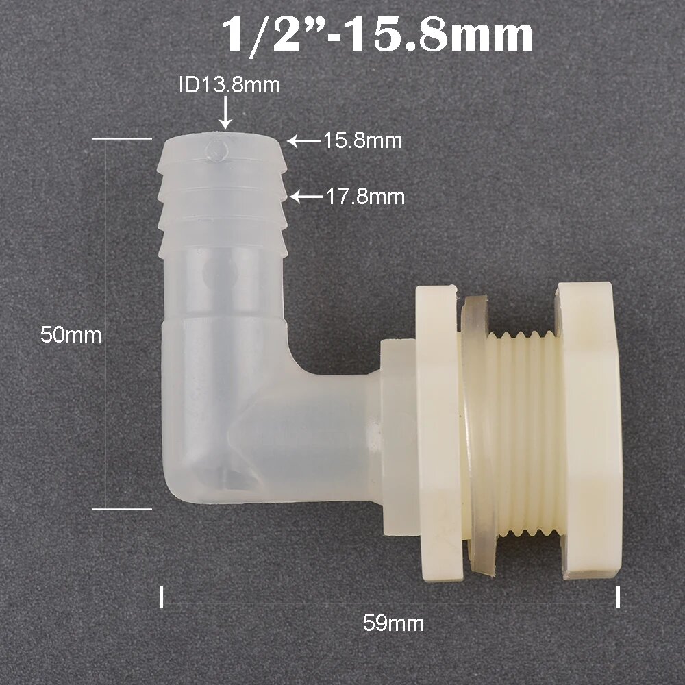 Соединитель для садового шланга GI Yuling ABS пластик 1/2"-6.4~20мм