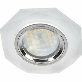 Ecola MR16 DL1652 GU5.3 Glass Стекло 8-угол с прямыми гранями Матовый / Хром 25x90 [FN1652EFF.]